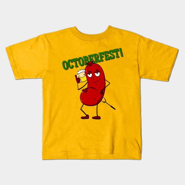 Funny Wurst Oktoberfest Kids T-Shirt by Yasna